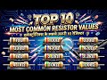 TOP TEN MOST USE RESISTOR COLOR CODE // #shortvideo #resistorcolorcode