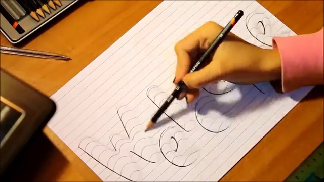 how to draw 3d art optical illusion easy line on paper drawn on paper