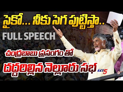 TDP Chief Nara Chandrababu Naidu full Speech at Nellore | TDP backslashu0026 Janasena Public Meeting | TV5 News - TV5NEWS