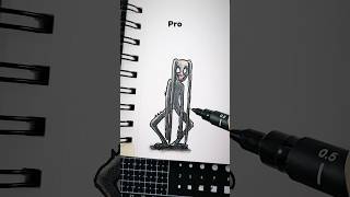 Drawing The Whistler and Cartoon Ghost Noob vs Pro #shorts #horror #trevorhenderson #creepy #drawing