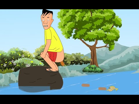 Potty Funny Cartoon || Animated Potty Video for Boy And Fish || Fun Tube