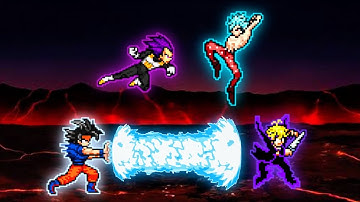 Goku TP OP (all form) & Vegeta OP (all form) VS Meliodas TP OP (all form) & Ban OP in JumpForceMugen