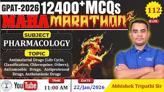 MAHA MARATHON- GPAT 2026 | Class-112 | Pharmacology- Antimalarial, Antiamoebic, Antiprotozoal drugs screenshot 1
