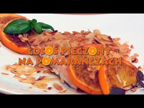 Łosoś pieczony na pomarańczach z migdałami od Smakkujaw.pl (HD)