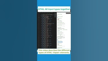 HTML All  Input Tag Type In One Video #shorts #html #input 2023 | learnCode | @learnwithbiozed