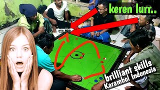 High level skills.. playing carrom with god-like skills - Indonesian Carrom