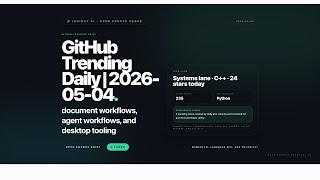GitHub Trending Daily | 2026-05-04 | Insight AI