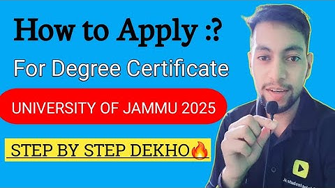 HOW TO APPLY FOR DEGREE CERTIFICATE STEP BY STEP DEKHO 🔥| JAMMU UNIVERSITY |
