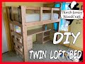 D.I.Y Twin Loft Bed with Desk, Storage, and Tall Built In Book Shelf