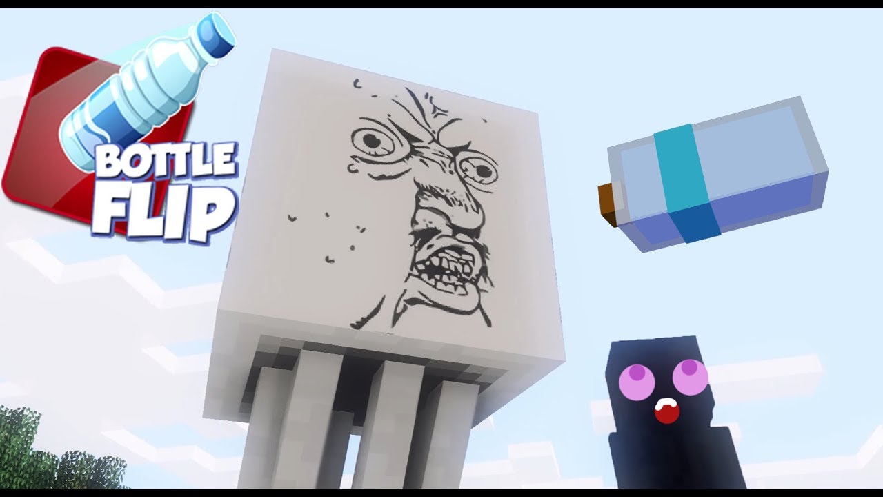 BOTTLE FLIP CHALLENGE Minecraft Animation YouTube
