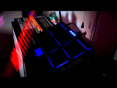 Rockstix 2 Neon Colour Changing Drum Sticks on Alesis Samplepad Pro