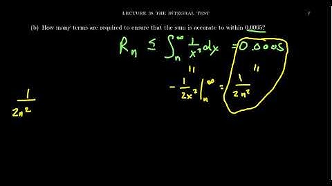 The Integral Test, Estimation, and Remainders