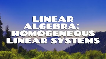Linear Algebra | Homogeneous Linear Systems
