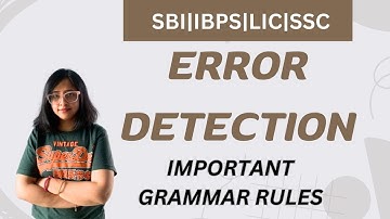 ERROR DETECTION for Bank/SSC/Defence| Important Grammar Rules| English by Anwesha