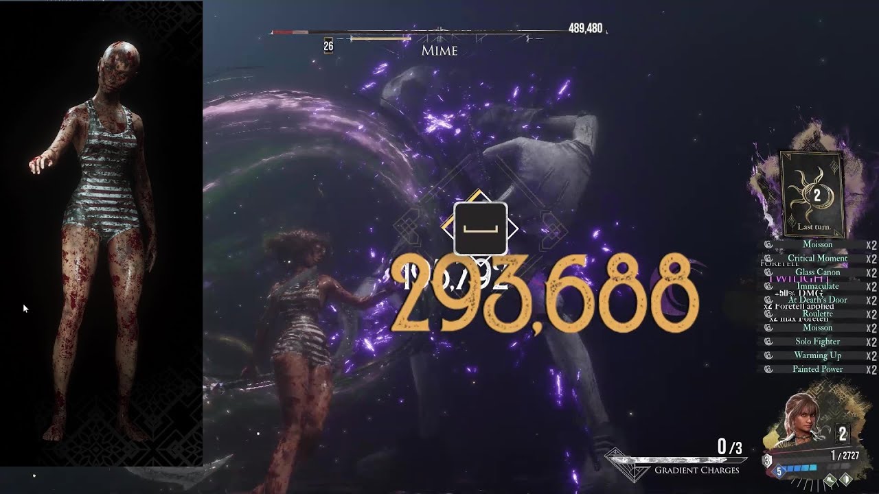 Expedition 33 Sciel Vs Bald Mime Superboss No Damage 5.8 Million HP 17 Parries Sunless Cliffs
