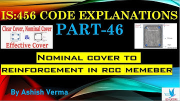 IS:456 Code Clause-wise Detailed Explanations||Nominal Cover to Reinforcement|Concepts||PART-46