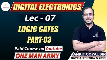Logic Gates Part-03 | Digital Electronics | GATE 2024 | Ankit Goyal | One Man Army
