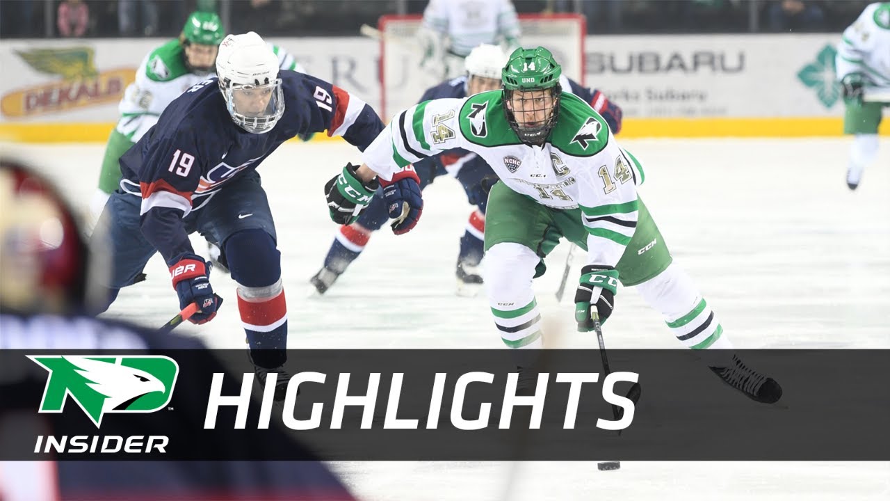 UND Men's Hockey - Highlights: UND vs. USA U-18 - 12/30/17 - YouTube