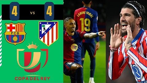"¡PARTIDAZO HISTÓRICO! Barcelona y Atlético empatan 4-4 en la Copa del Rey 2025" #barcelona #futbol