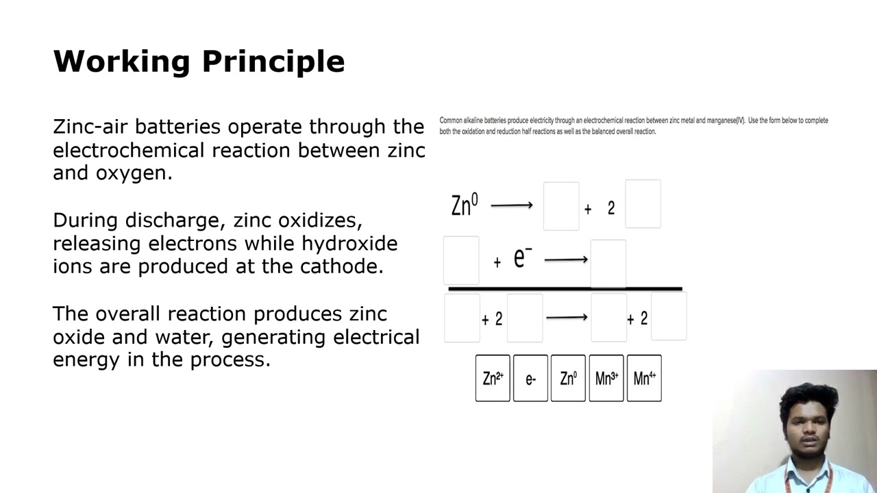Construction and working of Zinc-air battery