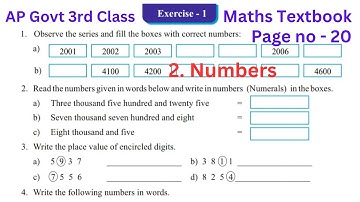 AP Govt 3rd Class Maths Textbook || Chapter - 2 : Numbers || Exercise - 1