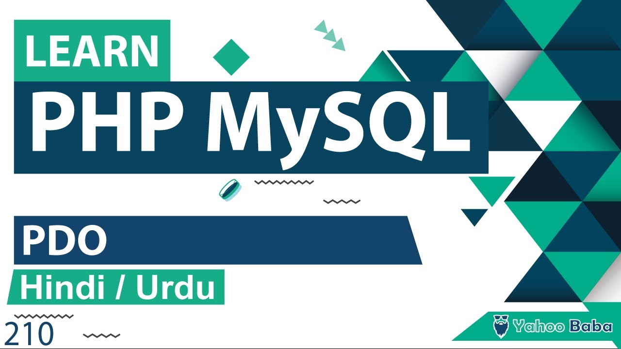 pdo php  New  PHP MySQL PDO Tutorial in Hindi / Urdu
