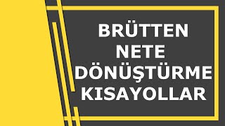 Brütten Nete Dönüştürmeni̇n Kisayollari Çok İşi̇ni̇ze Yarayacak Şhukuku Şçi