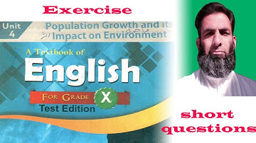 english class 10||exercise unit 4 population growth growth and its impact on environment