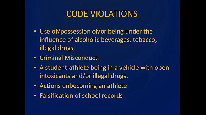 2017 18 Athletic Code Presentation