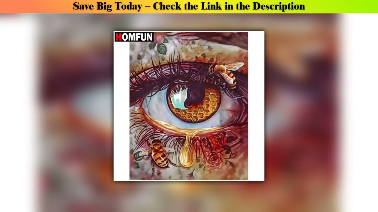 Best Seller HOMFUN Full Square/Round Drill 5D DIY Diamond Painting "Eye bee flower" 3D Diamond Embr