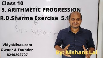 Class 10। Arithmetic Progression। R.D.Sharma। Exercise 5.1। @nishantlal