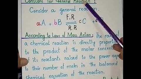 Derivation of the Expression for Equilibrium Constant for General Reaction, Chapter 9, 10th Class Ch