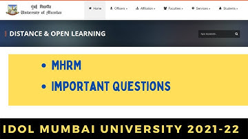 TYBCOM IDOL Important Questions | MHRM | Mumbai University 2021-22