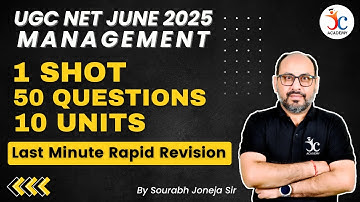 UGC NET Management June 2025 | 1 Shot 50 Questions 10 Units Last Minute Rapid Revision By Joneja Sir