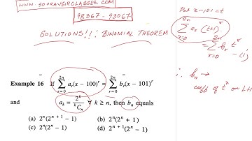 Solutions Binomial Theorem 1 NOTES, ISS, IIT JEE, MAIN ADVANCED, coaching, mock test, study material