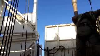 Tripping pipe out. Working in Derrick.