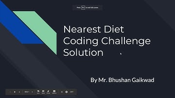#codingChallenge Most efficient Solution of Coding Challenge "Nearest Diet".