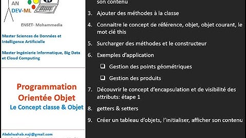 Programmation Orientée Objet JAVA - Concept de Classe et Objet