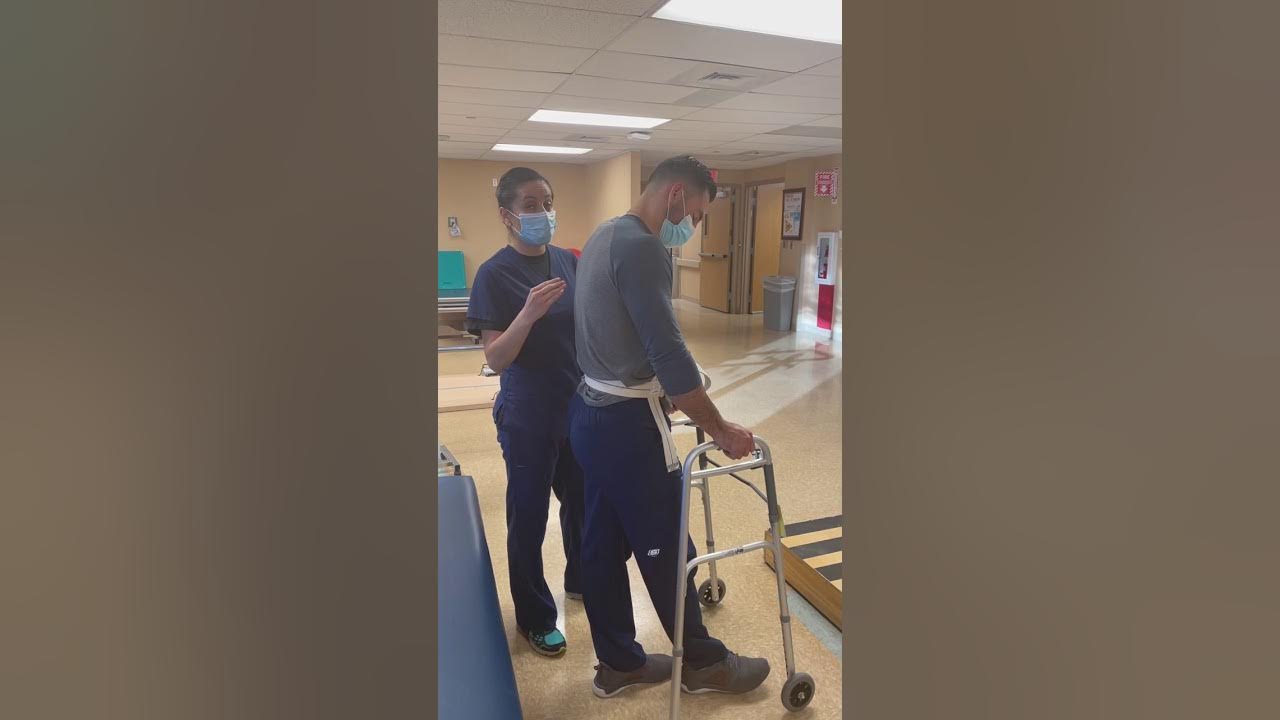 How to Curb step with walker for nonweightbearing restrictions YouTube