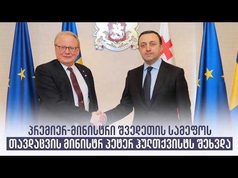 პრემიერ-მინისტრი შვედეთის სამეფოს თავდაცვის მინისტრ პეტერ ჰულთქვისტს შეხვდა