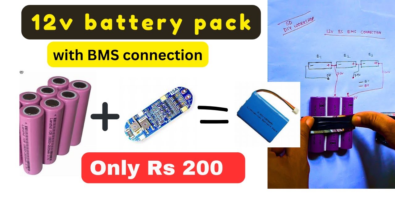 How to make lithium Battery pack using BMS 3S 12V module | 12v lithium ...