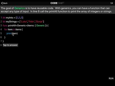 Learn Swift : Generics (Chapter 22 Lesson 1)