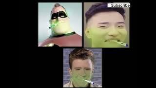 Mr Incredible Vs Super Idol Vs Rick Astley Becoming Sick