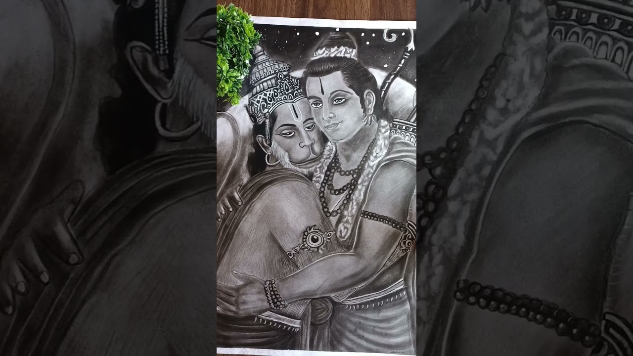 😍last drawing of 2022🔥| legend Hanuman and Ramji Drawing| saksham arts | 