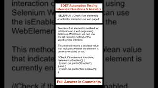 SELENIUM : JAVA : Check if an element is enabled for interaction on a web page?