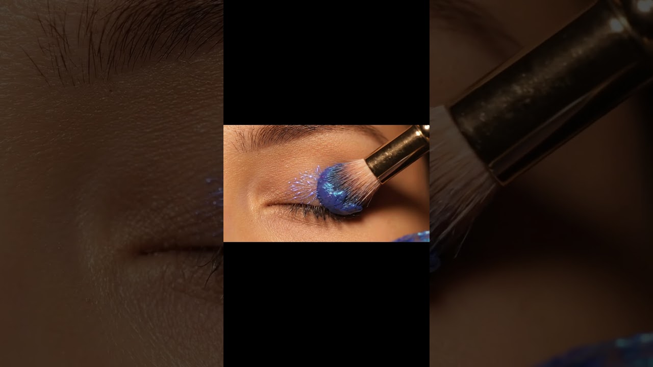 Pearlescent Indigo Jellyfish Eye Shadow | Mesmerizing Makeup Transformation AI ASMR 