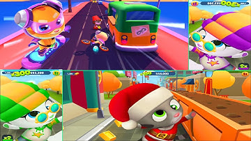 ROCKSTAR GINGER vs SANTA TOM vs SKATER ANGELA | Talking Tom Hero Dash Vs Talking Tom Gold Run