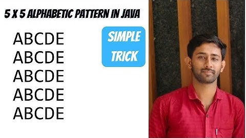 Pattern Program 9 | 5*5 Alphabetic  pattern program in java | Dry Run in hindi