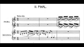 Francis Poulenc: Sonata for Piano 4 hands II, III (with score)