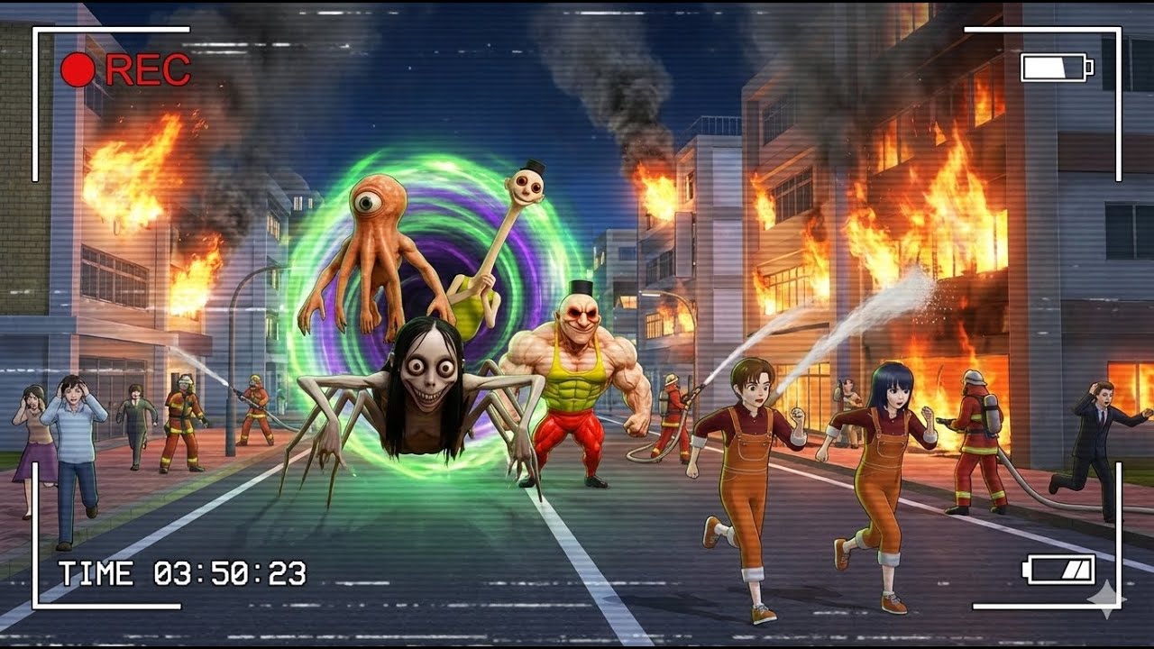 Yuta Mio Panik! CCTV Merekam Monster Keluar Portal Dan Membakar Kota!  😱|| Sakura School Simulator